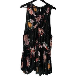 Free People Black Floral Tunic